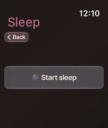 Start a sleep on Apple Watch.