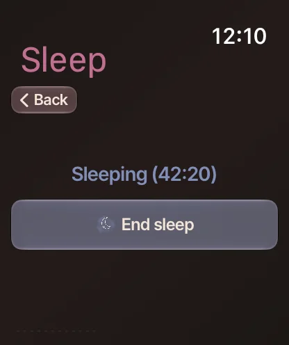 A sleep running on Apple Watch at 42 minutes.