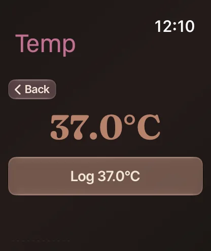 Logging 37.0&deg;C on Apple Watch.